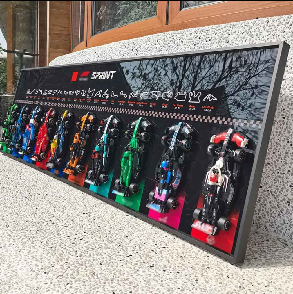 Speed Champions 2026 Display Frame – Dark or Bright Edition | Includes 10 Racing Cars