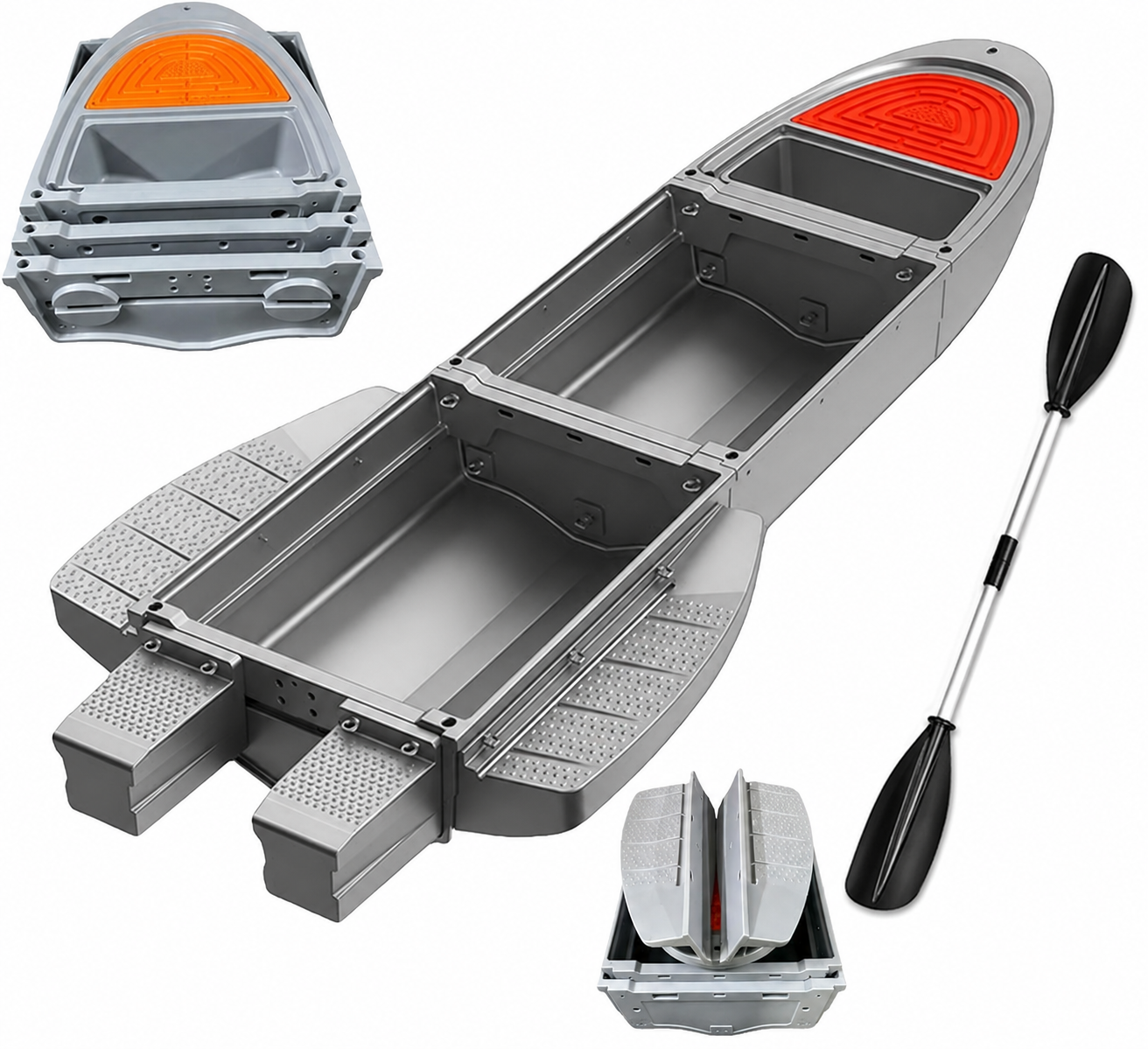 4–6 Person Modular Fishing Boat – Portable, Motor Compatible & No Trailer Needed